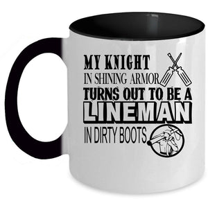 Awesome Linemen Coffee Mug, To Be A Lineman In Dirty Boots Accent Mug