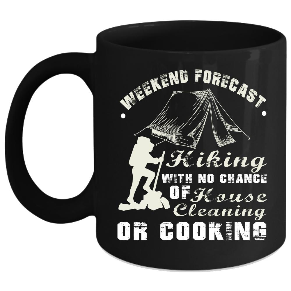 Weekend Forecast Hiking Coffee Mug, Outdoor Coffee Cup