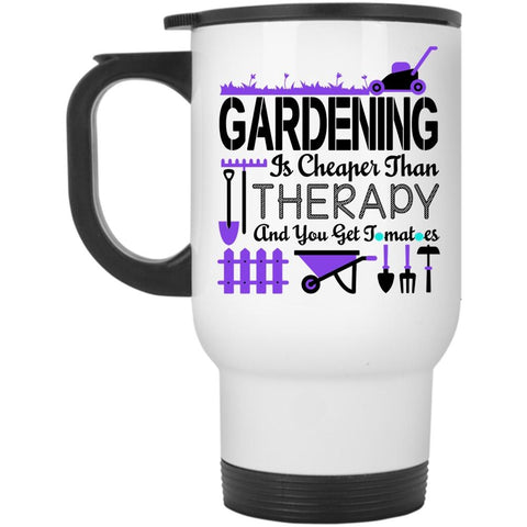 Tomatoes Travel Mug, Gardening Is Cheaper Than Therapy Mug