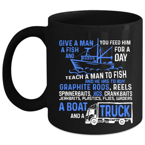 A Boat And A Truck Coffee Mug, Cool Trucker Coffee Cup