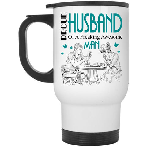 Awesome Man Travel Mug, Proud Husband Of An Awesome Man Mug