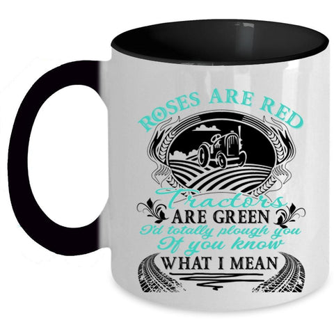 Tractors Are Green Coffee Mug, Roses Are Red Accent Mug