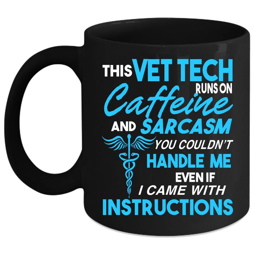 This Vet Tech Runs On Caffeine Coffee Mug, Cool Coffee Cup