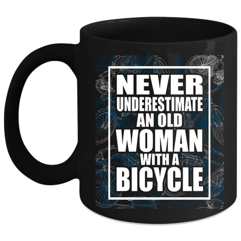 An Old Woman With A Bicycle Coffee Mug, Funny Grandmas Coffee Cup