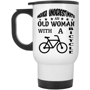 Awesome Grandmother Travel Mug, An Old Woman With A Bicycle Mug