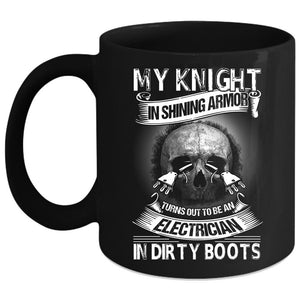 To Be An Electrician In Dirty Boots Coffee Mug, Cool Electricians Coffee Cup