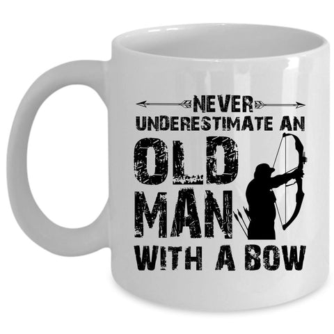 An Old Man With A Bow Mug, Gift For Grandpa Cup (Coffee Mug - White)