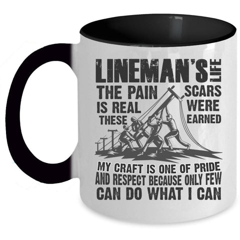 Awesome Gift For Linemen Coffee Mug, Lineman's Life Accent Mug