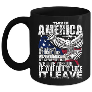 This Is America Coffee Mug, We Eat meat We Love Freedom Coffee Cup