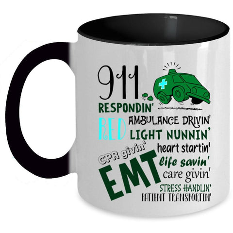 Ambulance Driving Coffee Mug, 911 Responding Accent Mug