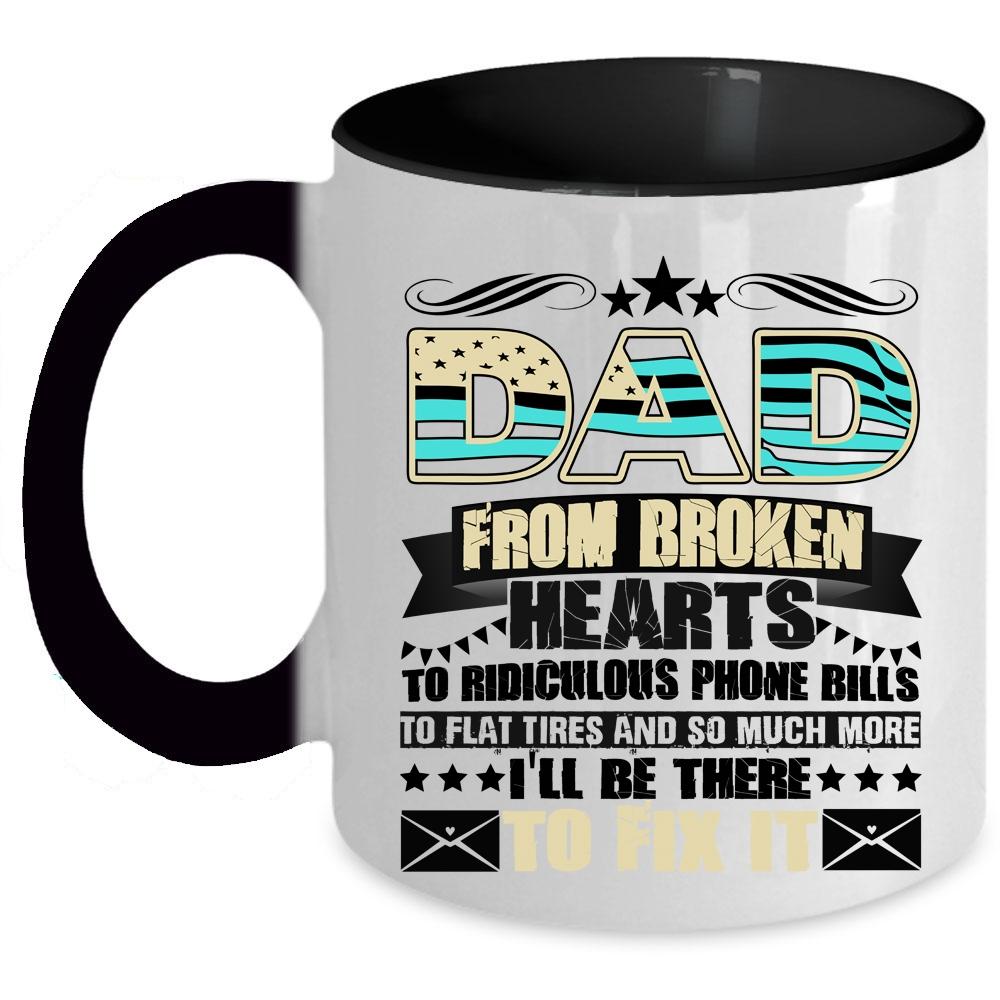 Awesome Father Coffee Mug, Dad From Broken Hearts Accent Mug