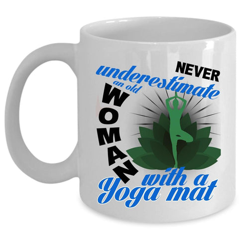 Awesome Grandma Coffee Mug, An Old Woman With A Yoga Mat Cup