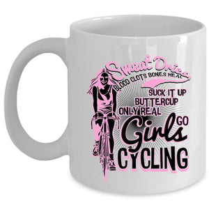 Awesome Girls Coffee Mug, Only Real Girls Go Cycling Cup