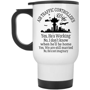 Air Traffic Controller's Wife Mug, Cool Just Married Cup (Travel Mug)