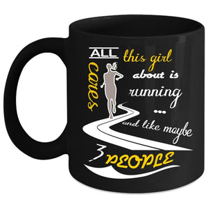 All This Girl Cares About Is Running Coffee Mug, Funny Running Coffee Cup