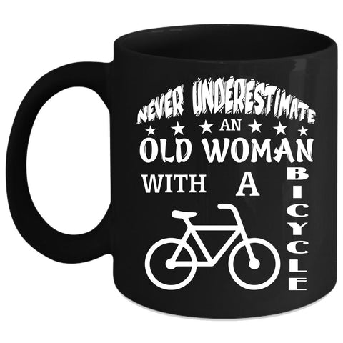 An Old Woman With A Bicycle Coffee Mug, Awesome Grandmother Coffee Cup