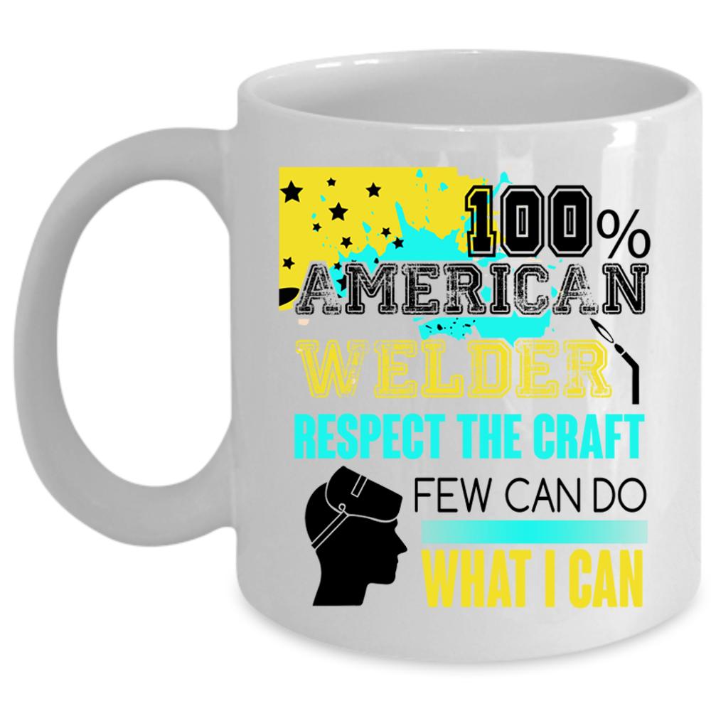 American Flag Coffee Mug, 100% American Welder Cup