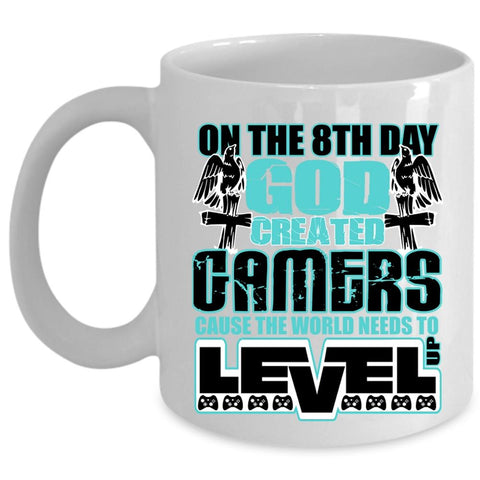 Awesome Gamers Coffee Mug, On The 8th Day God Created Gamers Cup