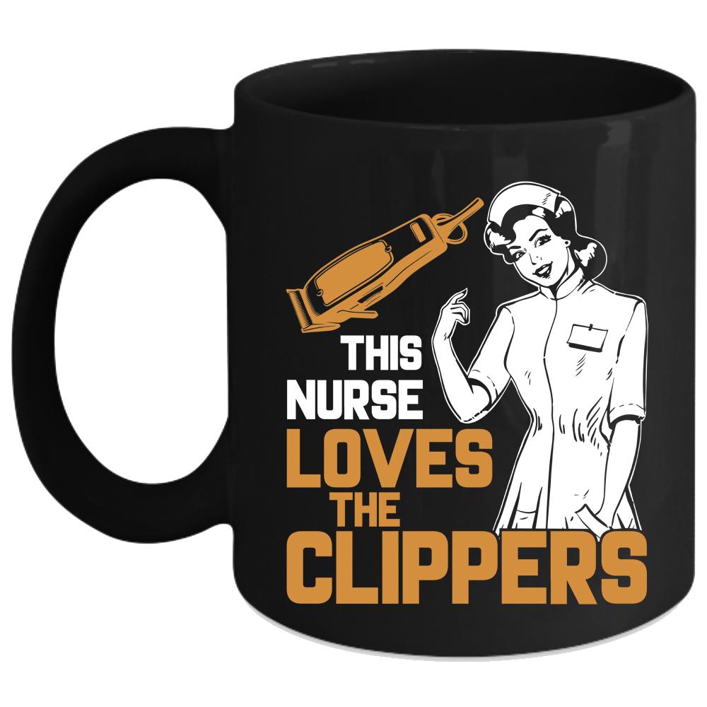 This Nurse Loves The Clippers Coffee Mug, Awesome Nurses Coffee Cup