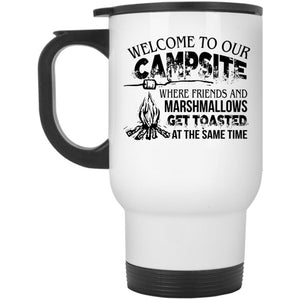 Welcome To Our Campsite Cup, Cool Camping Mug (Travel Mug)