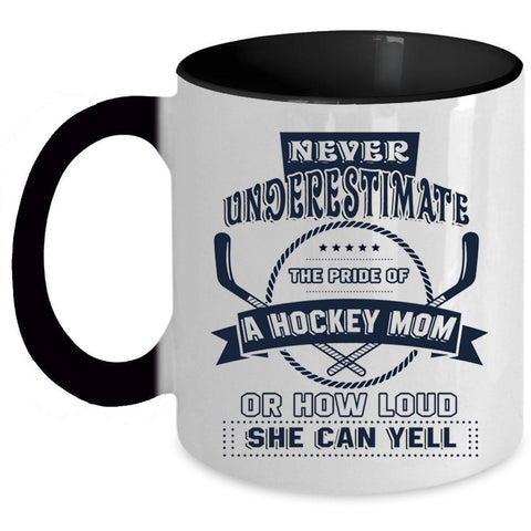 Awesome Hockey Mom Coffee Mug, The Pride Of A Hockey Mom Accent Mug