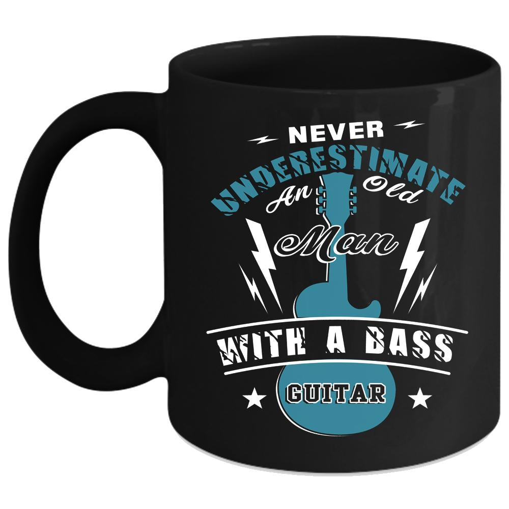 An Old Man With A Bass Guitar Coffee Mug, Cool Grandpa Coffee Cup