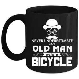 An Old Man With A Bicycle Coffee Mug, Cool Gift For Grandpas Coffee Cup