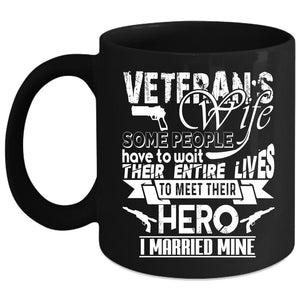 Veteran's Wife Coffee Mug, Cool Just Married Coffee Cup