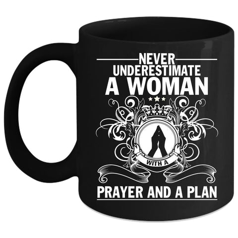 A Woman With A Prayer And A Plan Coffee Mug, Cool Lady Coffee Cup