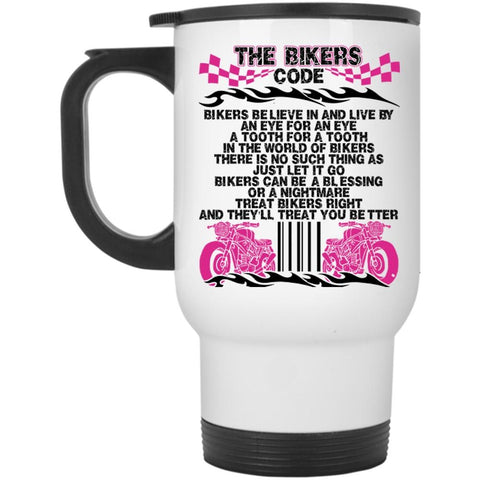 Awesome Gift For Bikers Travel Mug, The Bikers Code Mug