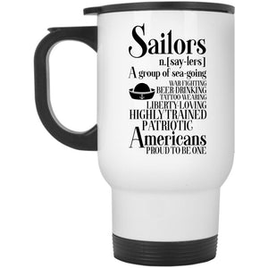 Americans Proud To Be Sailor Travel Mug, Sailors Mug