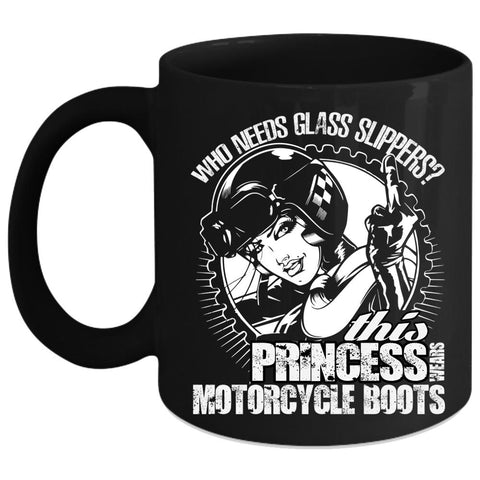 This Princess Wears Motorcycles Boots Coffee Mug, Cool Girls Coffee Cup