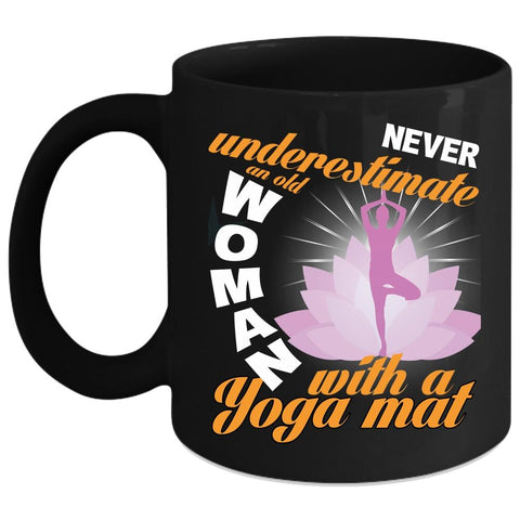 An Old Woman With A Yoga Mat Coffee Mug, Awesome Grandma Coffee Cup