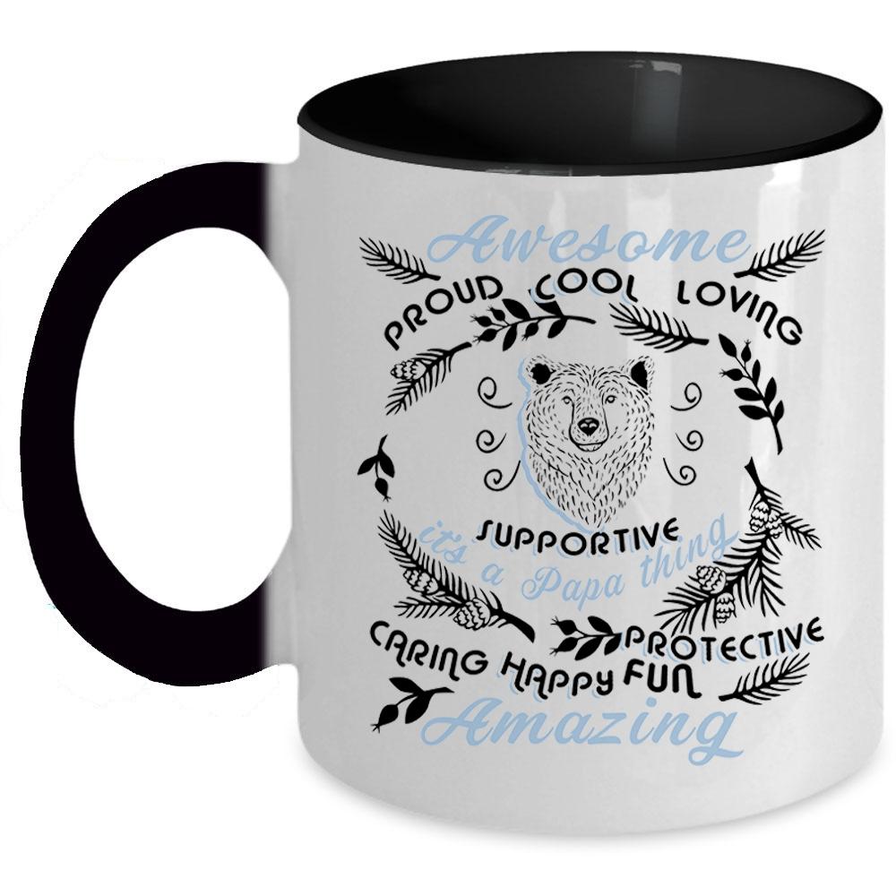 Awesome Amazing Dad Coffee Mug, It's A Papa Thing Accent Mug