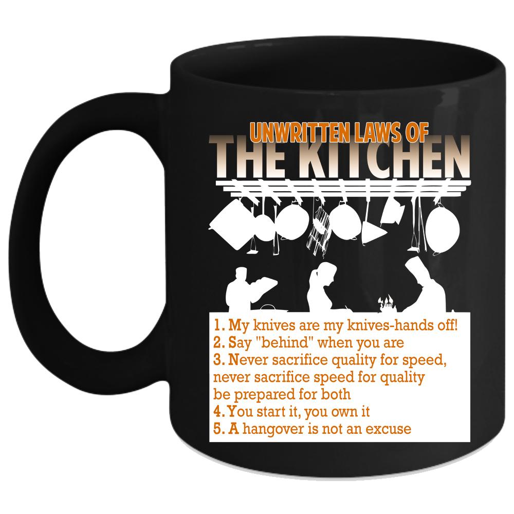 Unwritten laws Of The Kitchen Coffee Mug, Cool Chef Coffee Cup