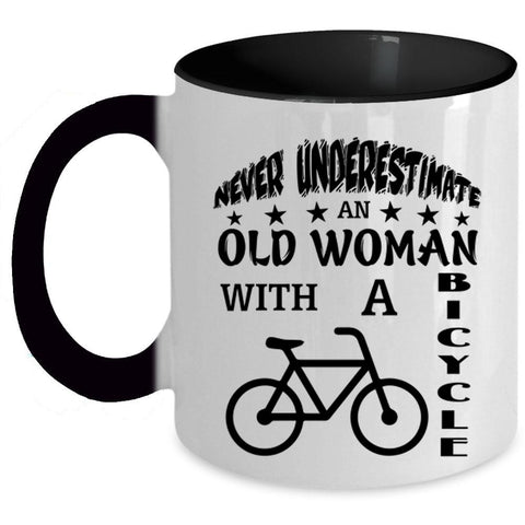 Awesome Grandmother Coffee Mug, An Old Woman With A Bicycle Accent Mug