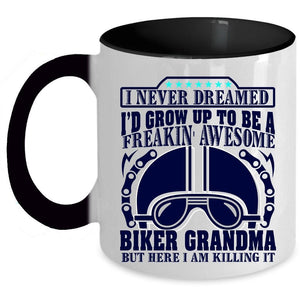 Awesome Grandma Coffee Mug, I'd Grow Up To Be A Biker Grandma Accent Mug