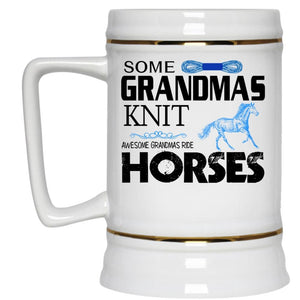 Awesome Grandmas Ride Horses Cup, Gift For Grandma Mug (Beer Mug)