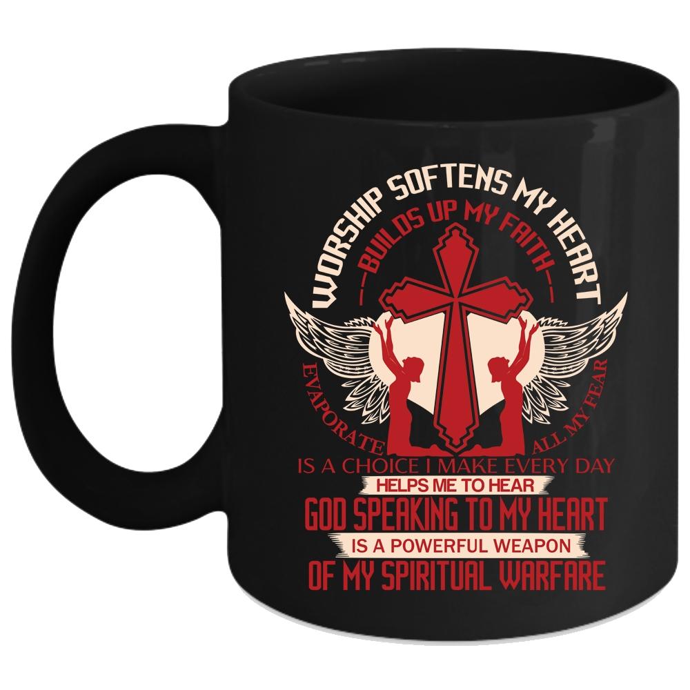 Worship Softens My Heart Coffee Mug, Awesome Coffee Cup