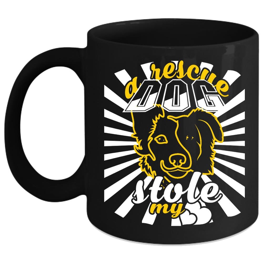 A Rescue Dog Stole My Heart Coffee Mug, I Love Dogs Coffee Cup