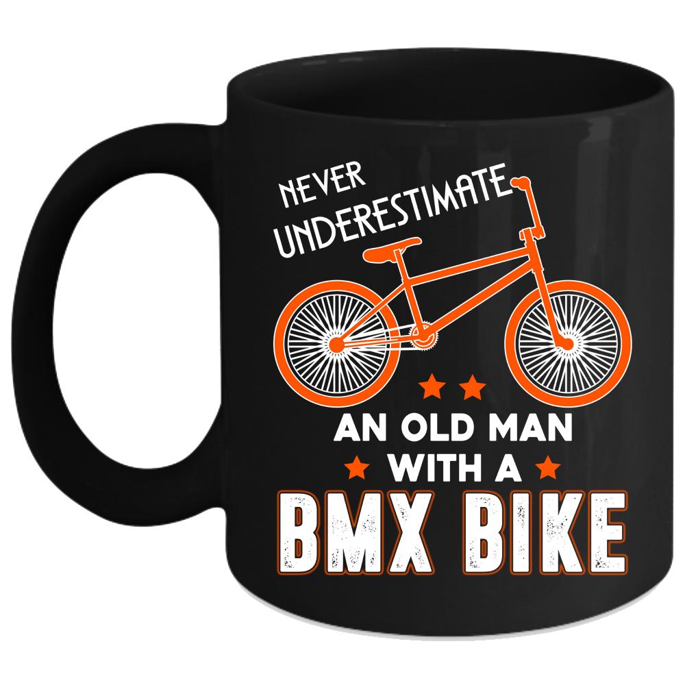 An Old Man With A BMX Bike Coffee Mug, Funny Grandpa Coffee Cup