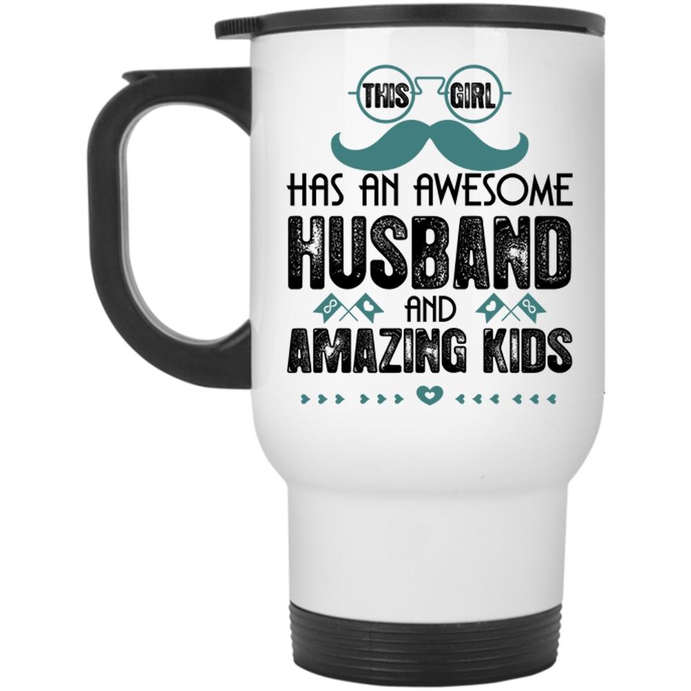 Amazing Kids Travel Mug, This Girl Has An Awesome Husband Mug