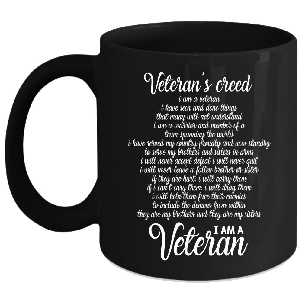 Veteran's Creed Coffee Mug, I Am A Veteran Coffee Cup