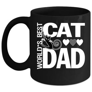 World's Best Cat Dad Coffee Mug, Cool Cat Dad Coffee Cup