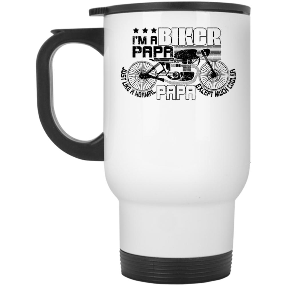 Awesome Biker Papa Travel Mug, I'm A Biker Papa Mug