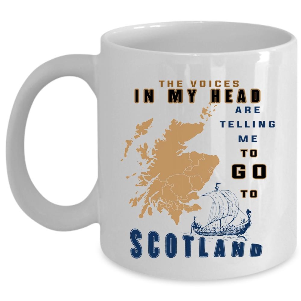 Travelling Coffee Mug, In My Head Are Telling Me To Go To Scotland Cup