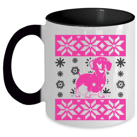 Ugly Christmas Coffee Mug, Cute Dachshund Accent Mug