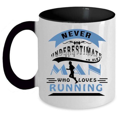 Awesome Grandpas Coffee Mug, An Old Man Loves Running Accent Mug