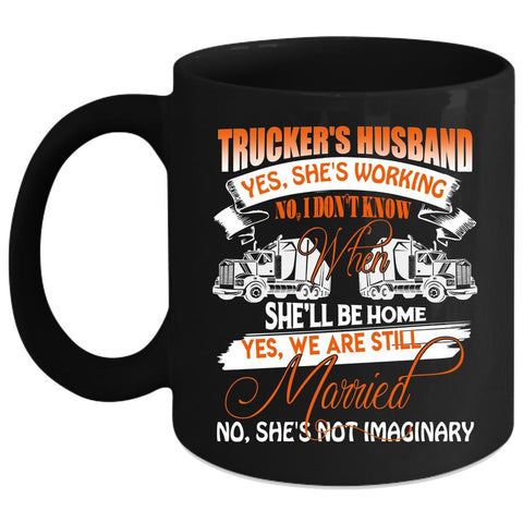 Trucker's Husband Coffee Mug, Cool Just Married Coffee Cup