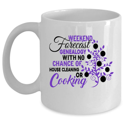 Weekend Forecast Genealogy Cup, Gift For Family Mug (Coffee Mug - White)